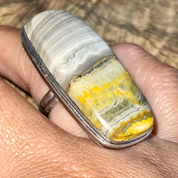 Indonesian Buzzing Bumblebee Jasper Ring Size 7 - Picture 8 of 11